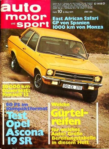 Deckblatt Auto Motor und Sport (10/1971)